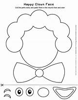 Clown Cut And Glue Craft Activity Fun Learning Tool For Kids sketch template