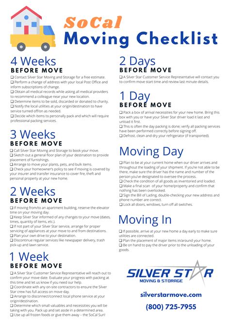 Moving Checklist Ultimate Guide - Silver Star Moving & Storage