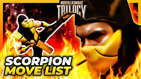 SCORPION MOVE LIST - Mortal Kombat Trilogy (MKT) - YouTube