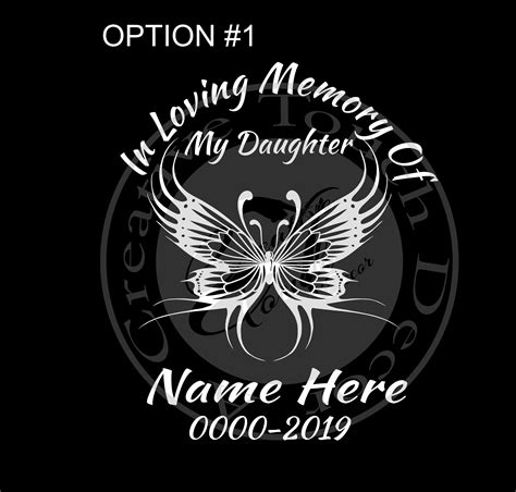 In Loving Memory Butterflies Window Decal Custom Vinyl Personalized Sticker Car & Truck Parts ...