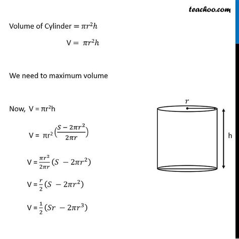 Ex 6.5, 20 - Show that cylinder of given surface and maximum volume