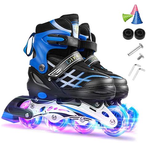 Adjustable Inline Skates Kids Adults for Outdoor Flash Men and Women Inline Skates Beginners ...