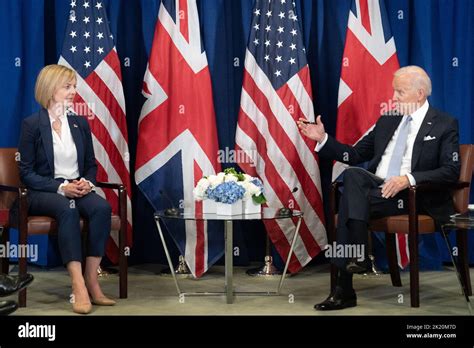 Prime Minister Liz Truss holds a bilateral meeting with US President ...