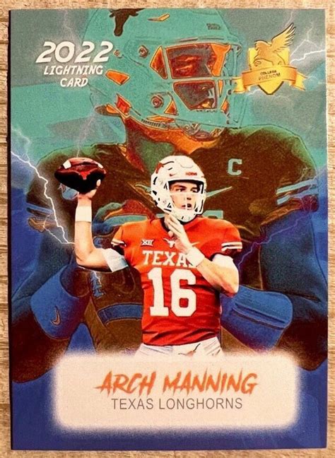 5 Cards Arch Manning 2022 Texas Longhorns Rookie Card Teal - Etsy