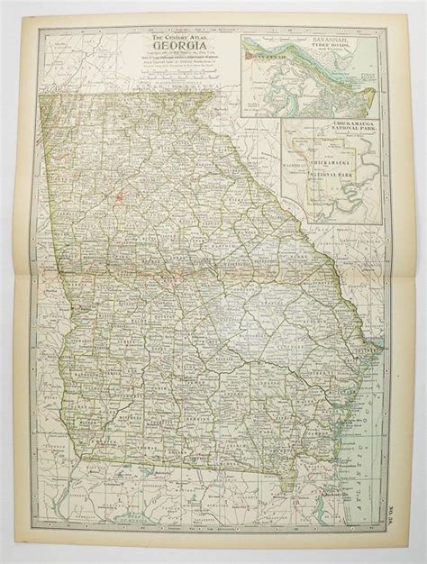 Vintage Georgia Map 1899 Antique Map of Georgia Century Map - Etsy ...