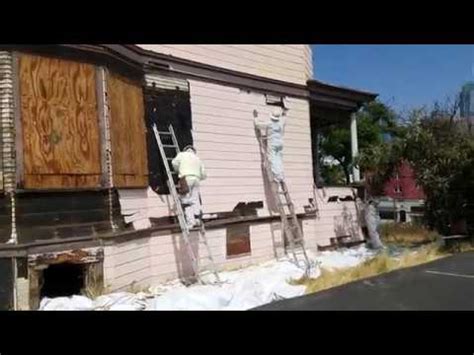 Transite Siding Removal - YouTube