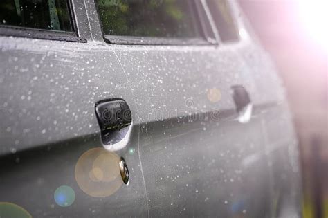 Rain Drops, Water Drops on Hood of Automobile - Car Detailing Stock ...