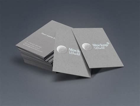 Free Vertical Business Cards Mockup | Mockup World HQ