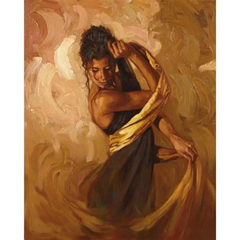 Portrait painting Dancers Golden Seduction Spanish art canvas oil paintings hand painted-in ...