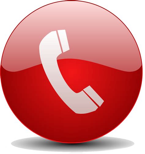 Red Call Button Free PNG Image