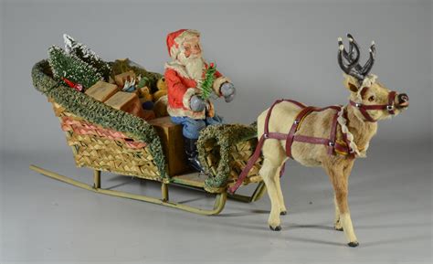 Santa Claus in sleigh with reindeer - by F.A.O. Schwarz | Patriotic ...