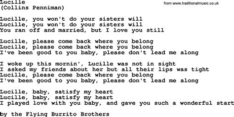 Lucille, by The Byrds - lyrics with pdf