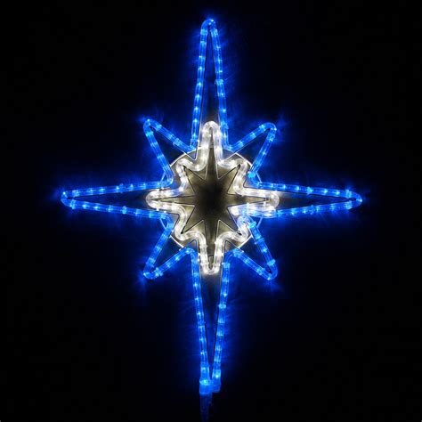 LED Blue and Cool White Bethlehem Star with Star Center - Yard Envy