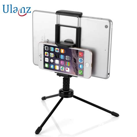 Portable 2 in 1 Phone Tablet Tripod with Mount Adapter Universal Tablet/Phone Clamp Holder for ...