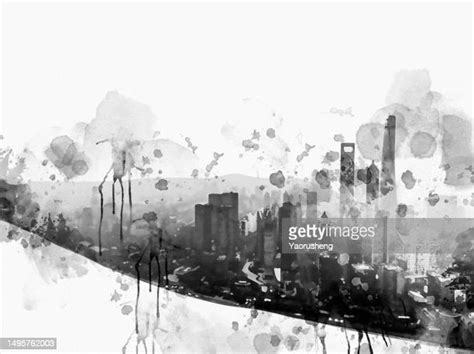 Shanghai Skyline Drawing Photos and Premium High Res Pictures - Getty ...