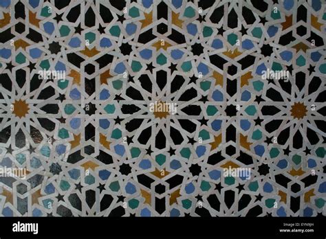 Islamic geometric pattern in architecture of Morocco Stock Photo - Alamy