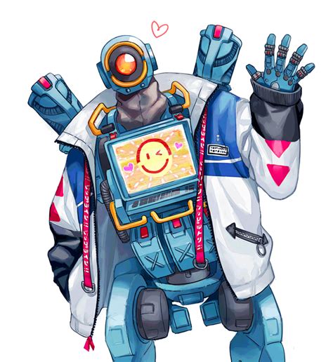 Safebooru - 1boy apex legends heart humanoid robot jacket leaning to ...