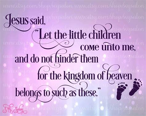 Matthew 19:14 Bible Verse Let The Little Children Come by SVGSalon