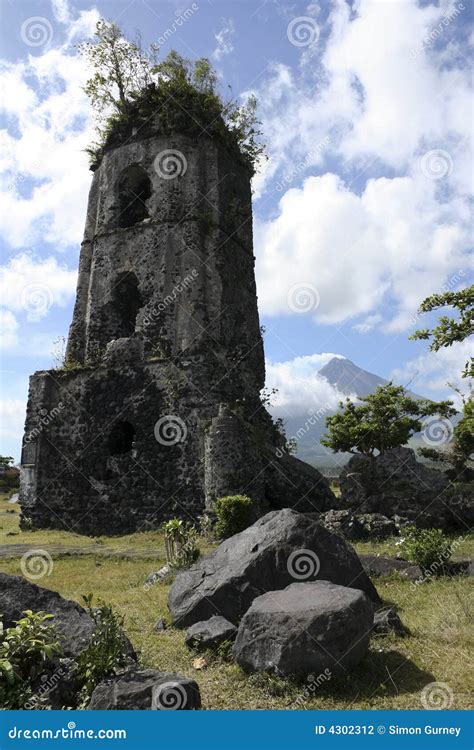 Cagsawa Church Ruins Mayon Volcano Philippines Royalty-Free Stock ...