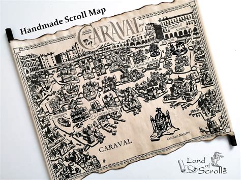 This item is handcrafted but the image on paper is print. Image represents Map of Caraval from ...