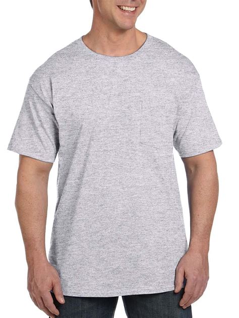 Hanes - Hanes Men's Short Sleeve Beefy-T Pocket T-Shirts, Ash, Large - Walmart.com - Walmart.com