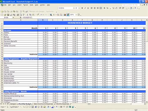 Free Home Finance Spreadsheet Template intended for Home Expenses ...