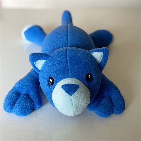 toy gift for girl gift for boy kitty fleece cute stars Cosmo Cat stuffed animal blue plushie ...