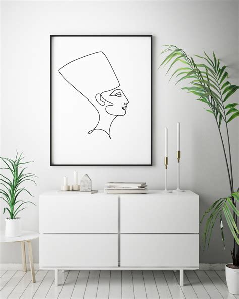 Cleopatra or Nefertiti Line Art Drawing. Beauty Woman Face | Etsy