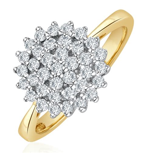 9K Gold Diamond Cluster Ring 0.50ct - E5607