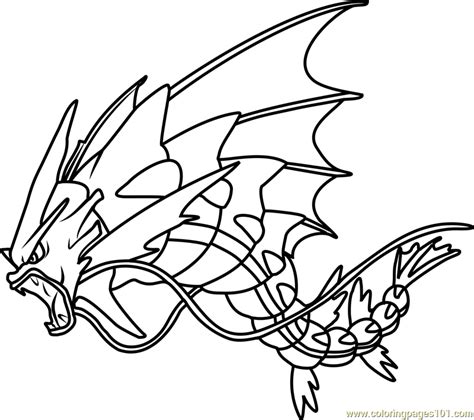 Mega Gyarados Pokemon Coloring Page for Kids - Free Pokemon Printable Coloring Pages Online for ...