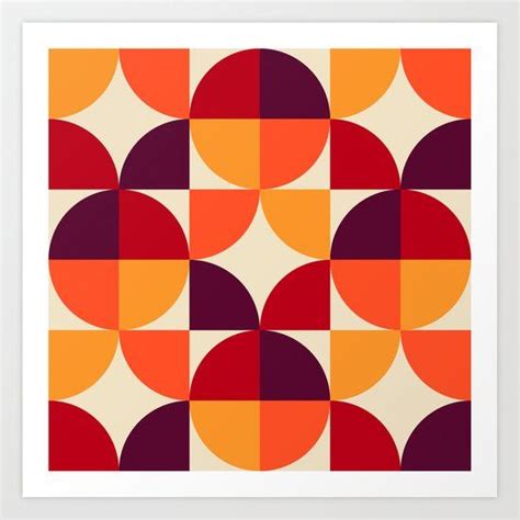 Mid Century Modern Geometric Pattern 458 Art Print by tonymagnerdesign ...