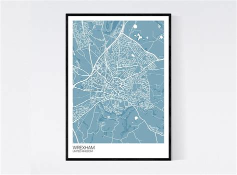 Wrexham Wales City Map Art Print Many Styles 350gsm Art | Etsy