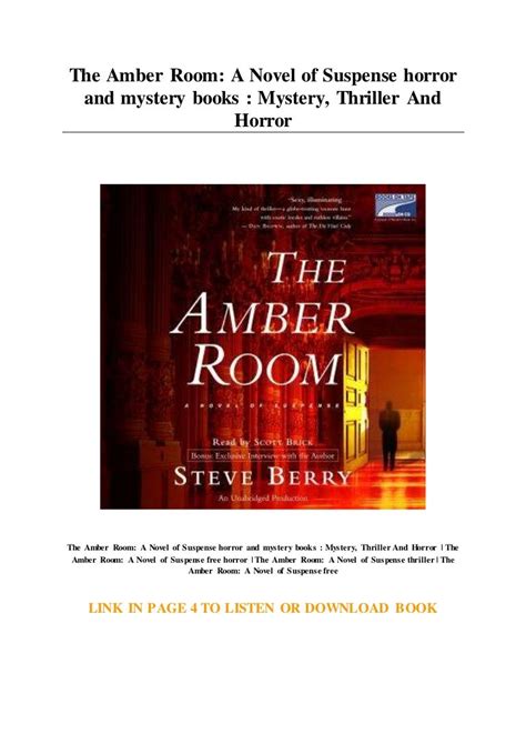 The Amber Room: A Novel of Suspense horror and mystery books : Myster…