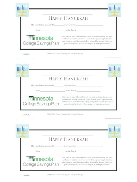 Fillable Online mnsaves Gift Certificate - Hanukkah Fax Email Print ...