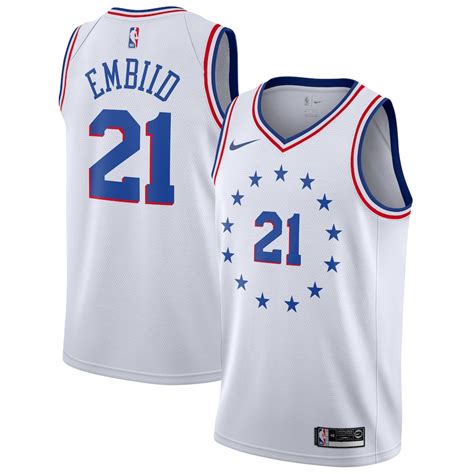 Nike Joel Embiid Philadelphia 76ers White 2018/19 Swingman Jersey - Earned Edition