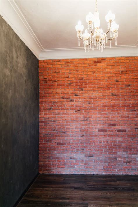 Room with Black and Brick Wall Interior Stock Image - Image of abstract ...