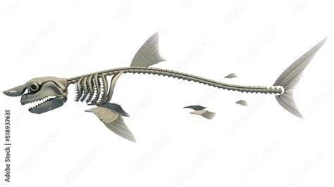 Great White Shark Skeleton 3D rendering Stock Illustration | Adobe Stock