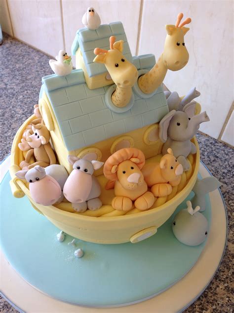 Novelty Noah's ark baby shower cake | Baby shower cakes, Shower cakes ...