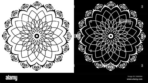 Indian Traditional and Cultural festive Rangoli Mandala design concept of floral art isolated on ...