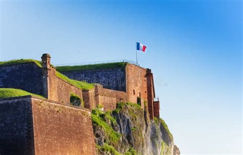 Belfort Citadel with Flag of France Over Blue Sky Stock Photo - Image of hill, french: 134202024