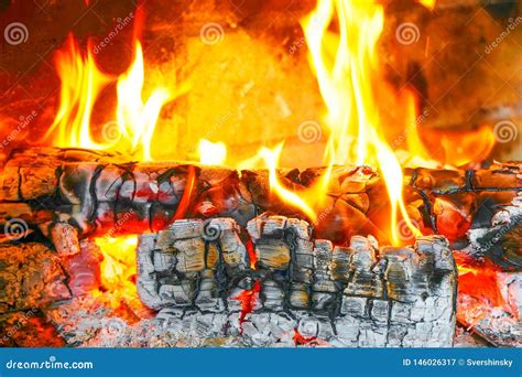 Close-up of Burning Logs in the Fireplace Stock Image - Image of burning, coal: 146026317