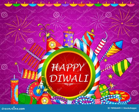 Colorful Fire Cracker for Happy Diwali Holiday of India Stock Vector ...