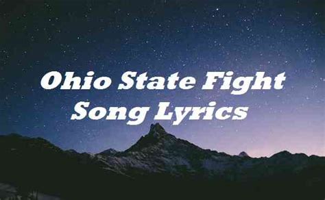 Ohio State Fight Song Lyrics | Song | Songlyricsplace