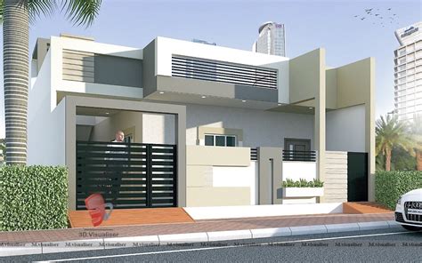 Building Elevation, Front Elevation, Compound Wall Design, Small House ...