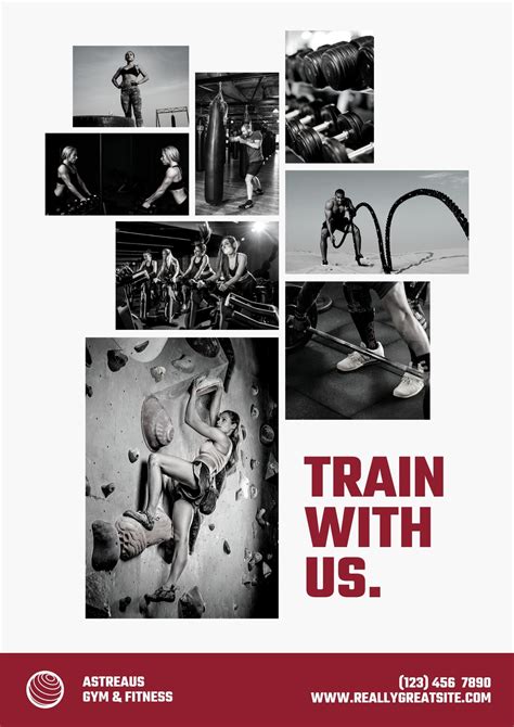 Black and White Photo Collage Fitness Gym Poster - Templates by Canva