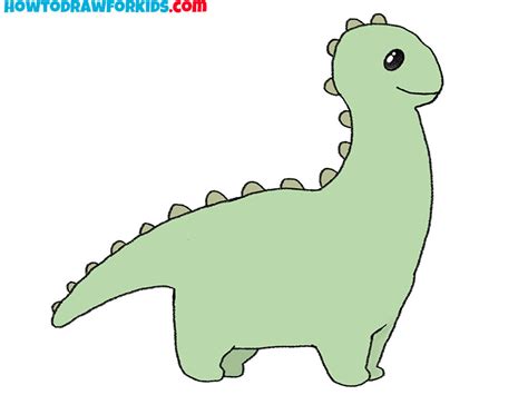 How to Draw a Cartoon Dinosaur - Easy Drawing Tutorial For Kids