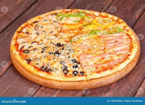 Appetizing, Fresh Pizza on the Table, for a Design Decoration in Cooking Stock Photo - Image of ...