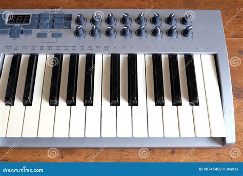 Synthesizer Piano Roll Front View Closeup Stock Image - Image of ...