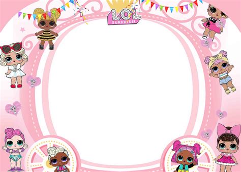 Lol Surprise Dolls Birthday Party Invitation Blank Templates Free Png ...