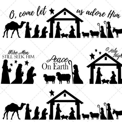 Nativity Scene Clipart O Come Let Us Adore Him O Holy Night - Etsy